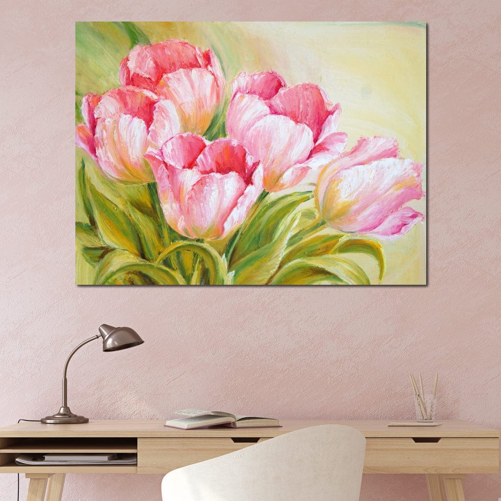 Pink Tulips Canvas Wall Art