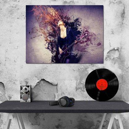 Guitar Splash Canvas Wall Art