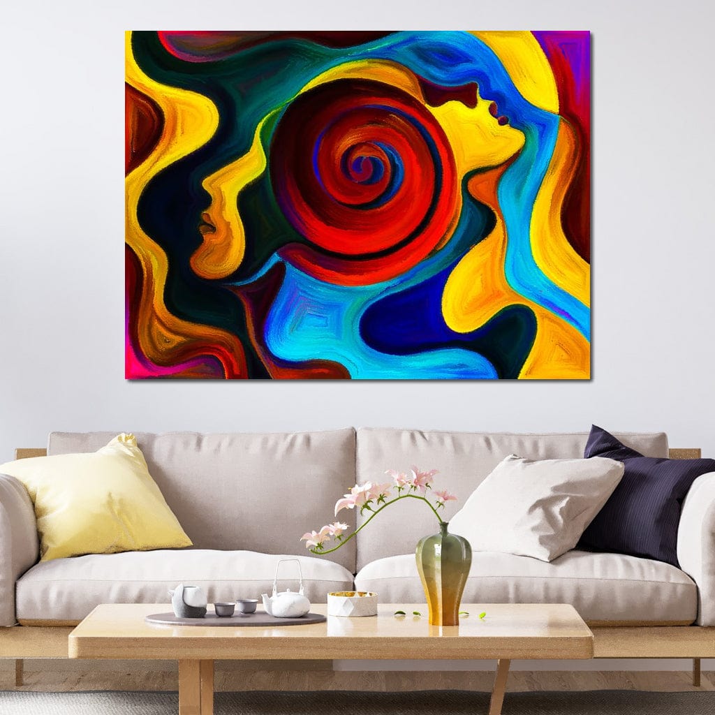 Red Swirl Canvas Wall Art
