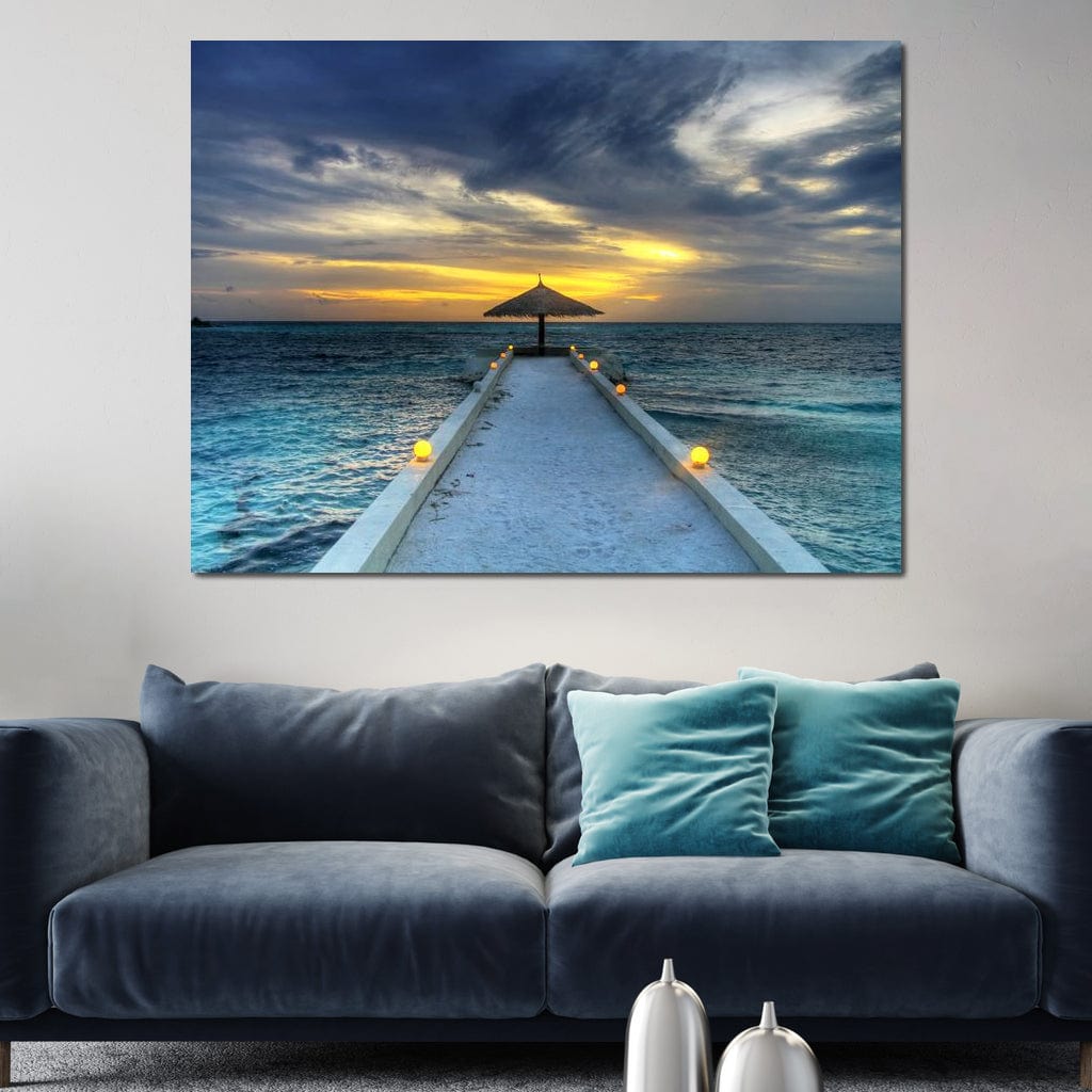 Maldivian Sunset Canvas Wall Art