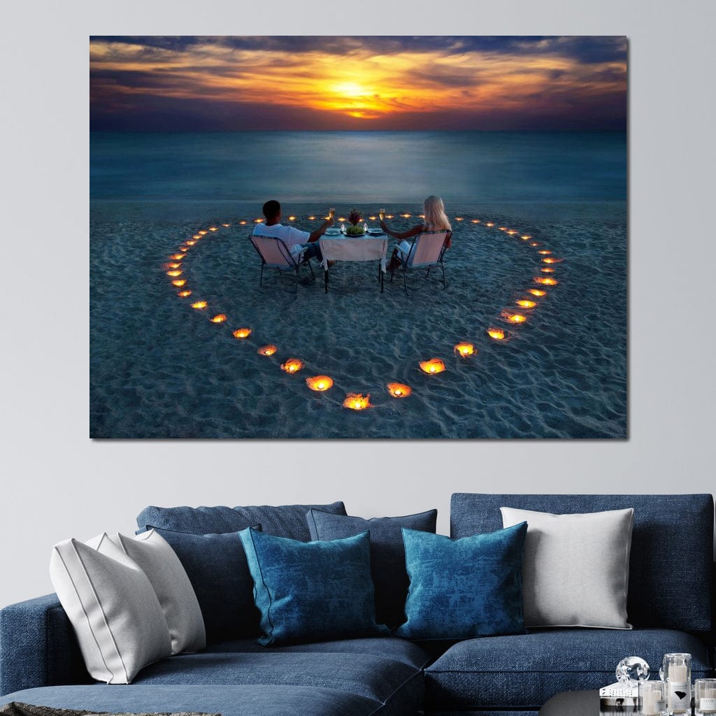 Valentine's Day Dinner Canvas Wall Art