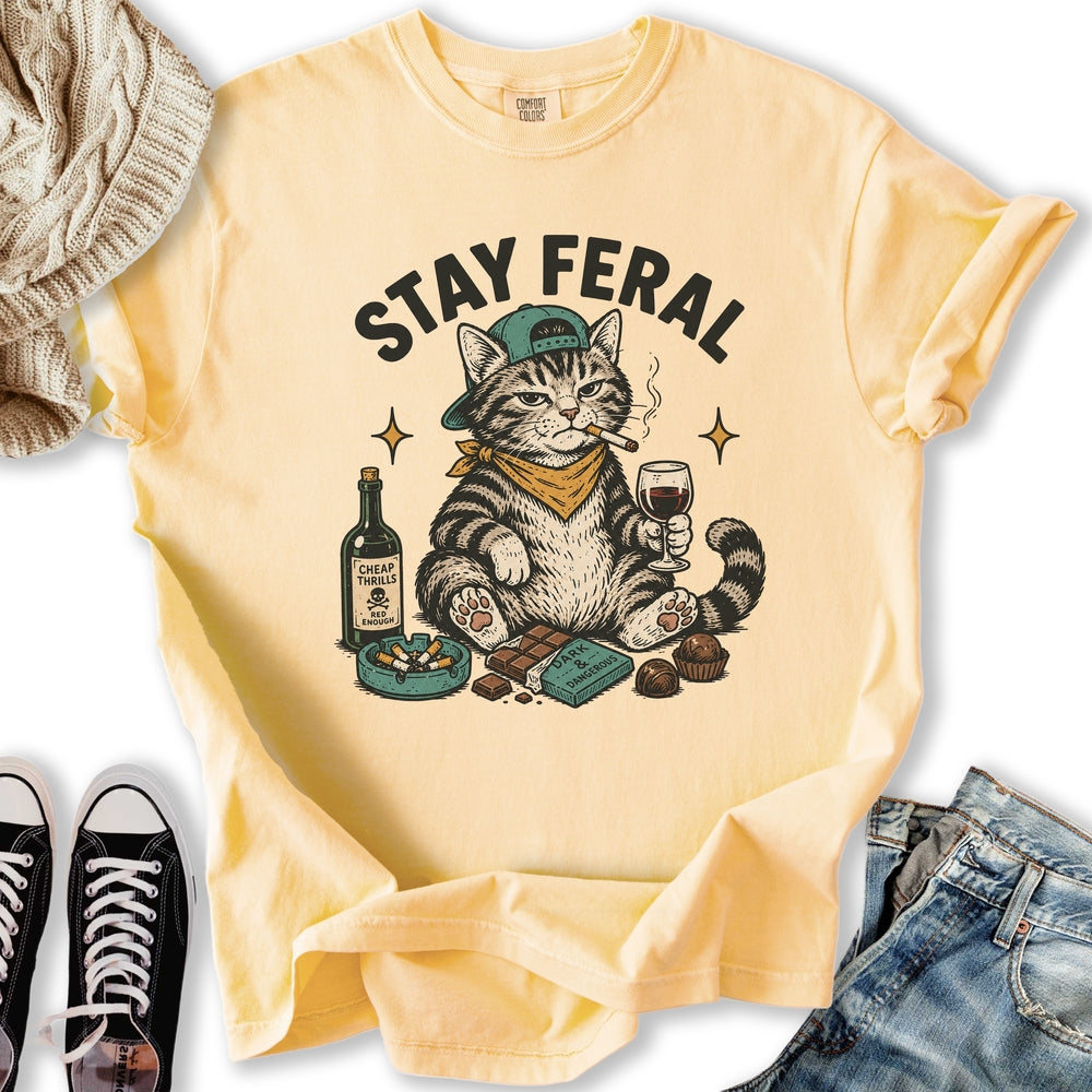Stay Feral Cat Relaxed Tee