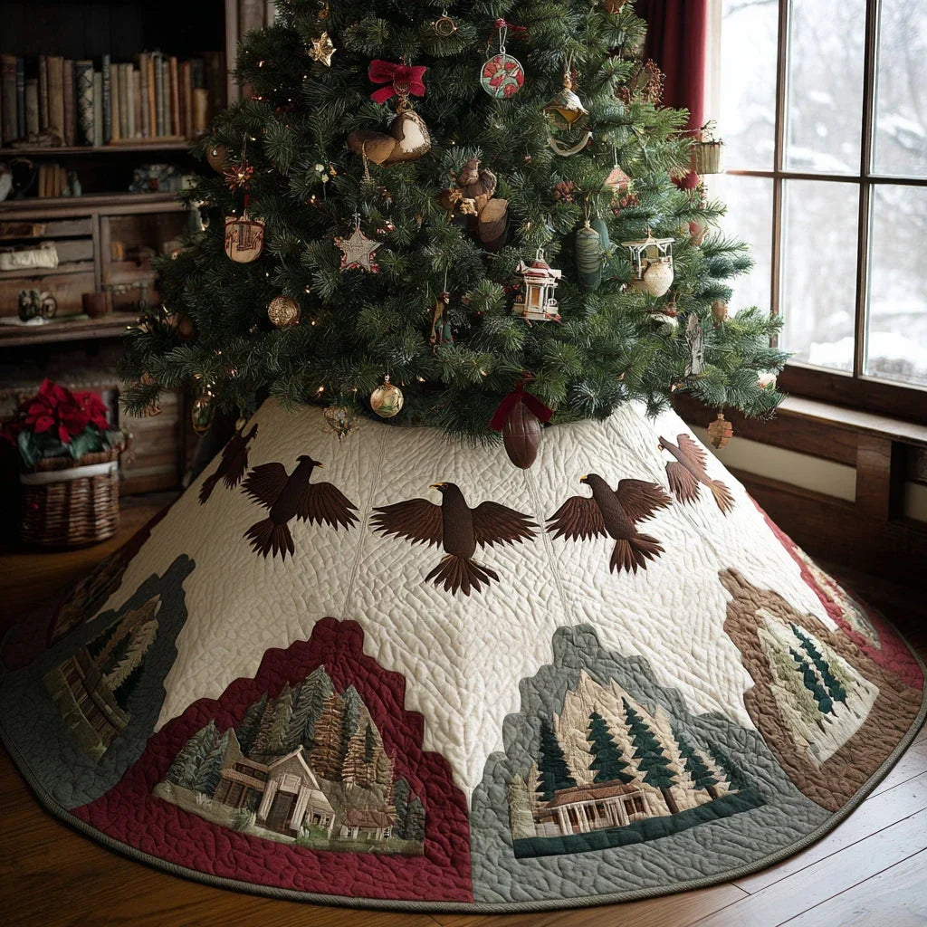 Eagle Crown Christmas Quilted Tree Skirt