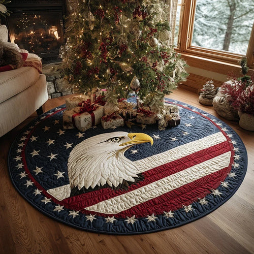 Eagle Glory Christmas Quilted Tree Skirt