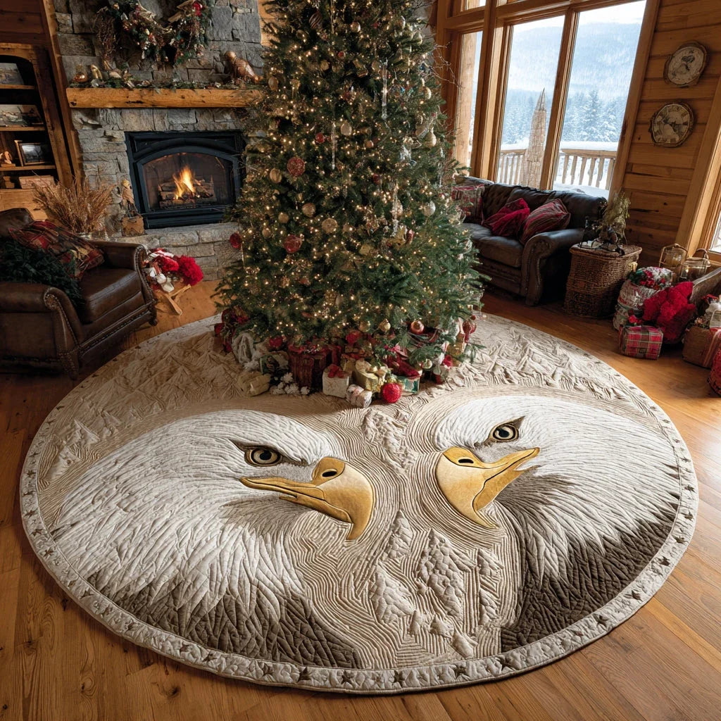 Eagle Haven Christmas Quilted Tree Skirt