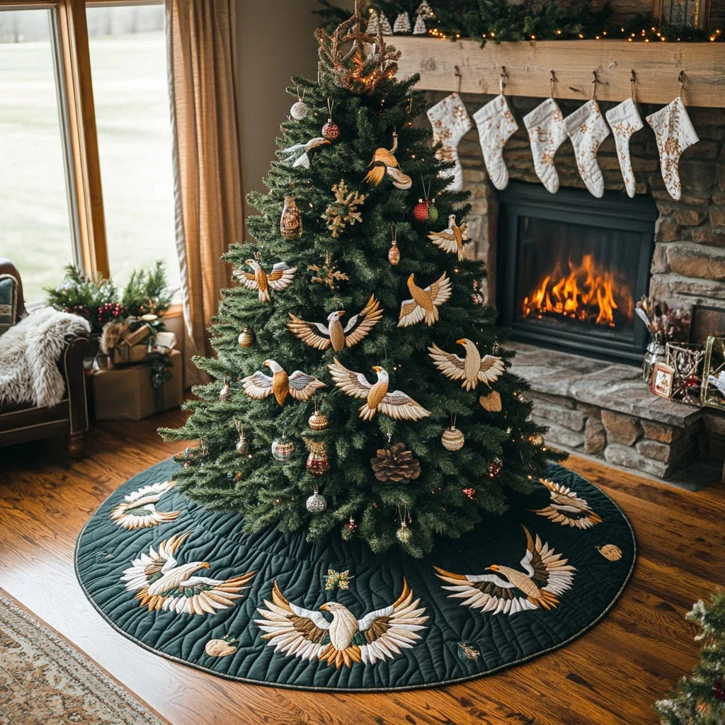 Eagle Spirit Christmas Quilted Tree Skirt