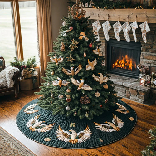 Eagle Spirit Christmas Quilted Tree Skirt