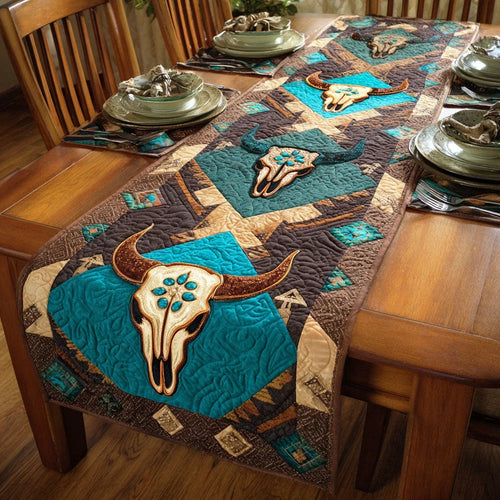 Earth Horns Quilted Table Runner