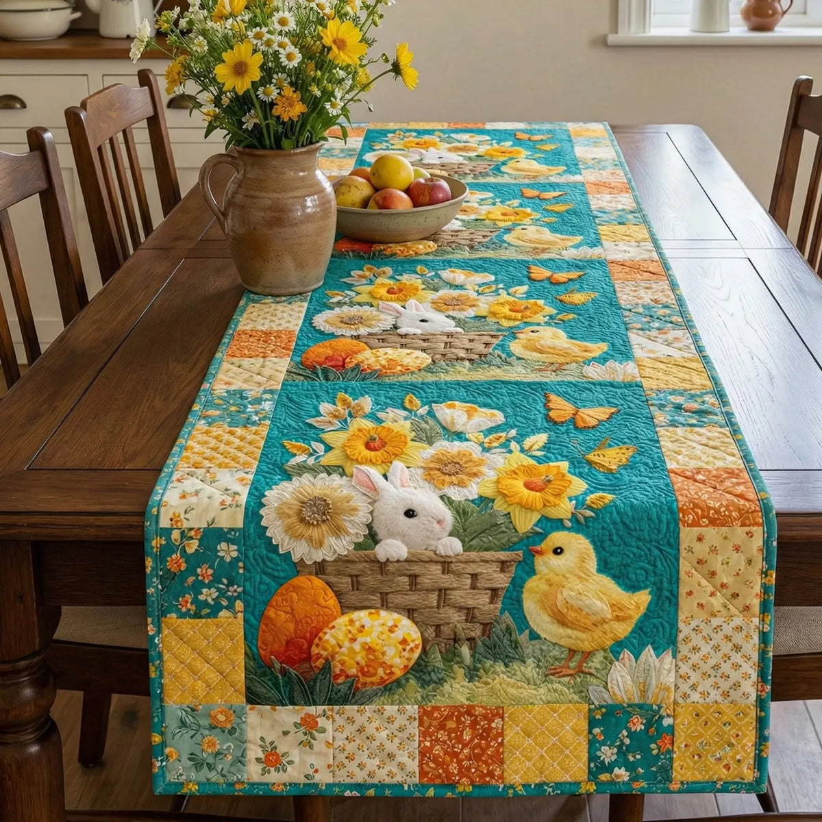 Easter Basket Quilted Table Runner
