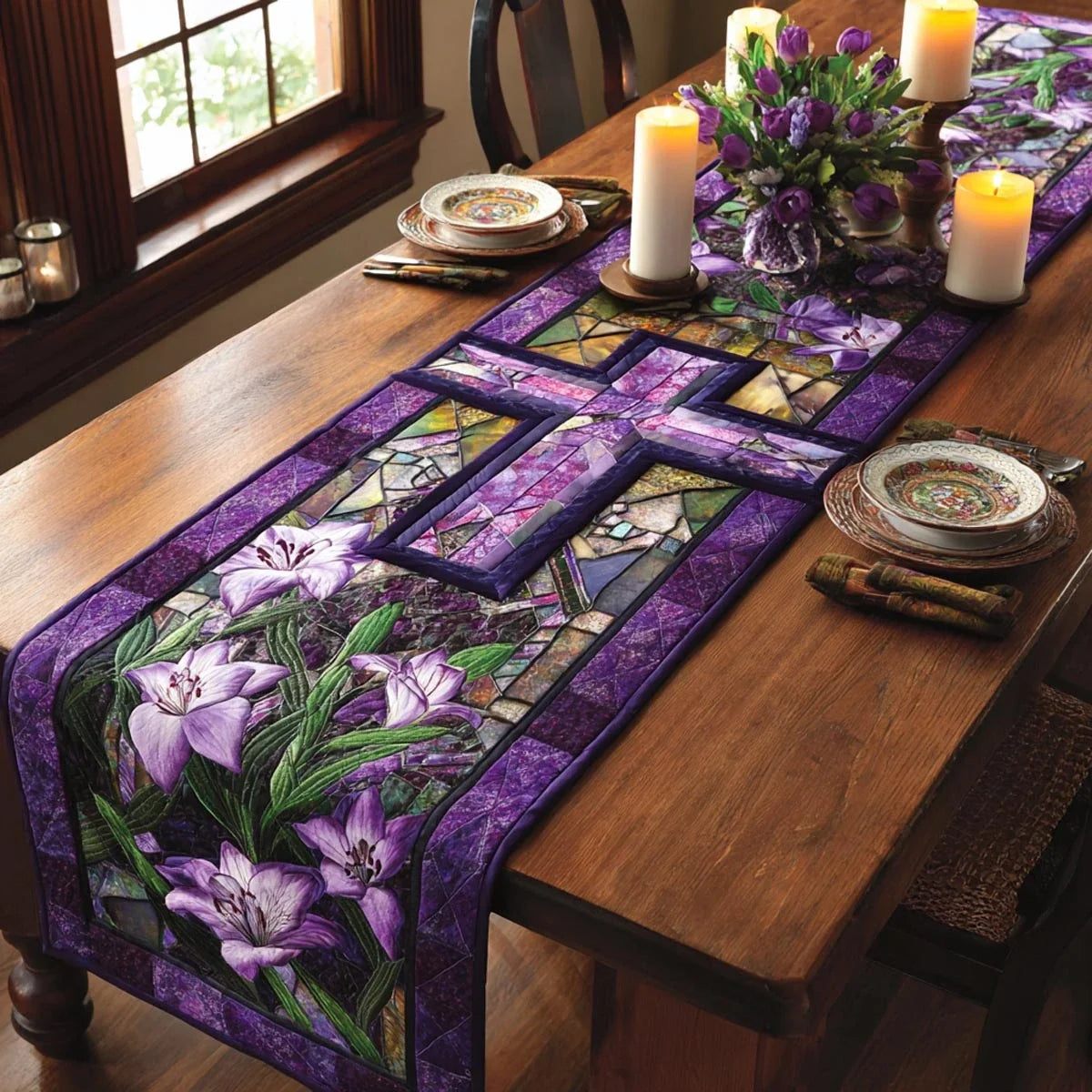 Easter Garden Quilted Table Runner