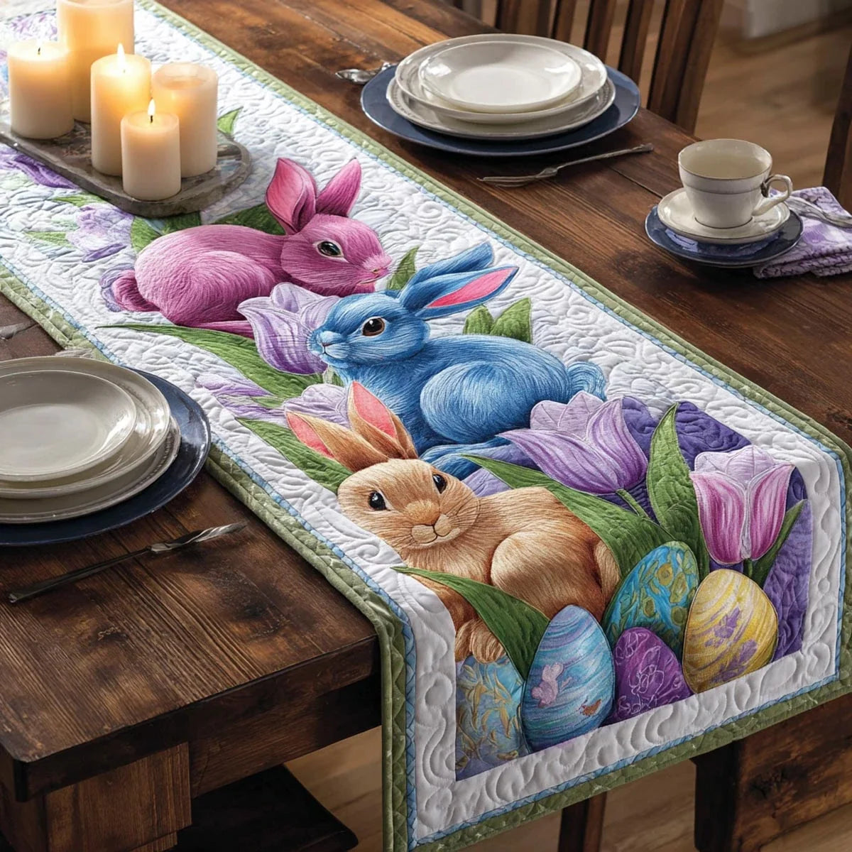 Easter Meadow Quilted Table Runner