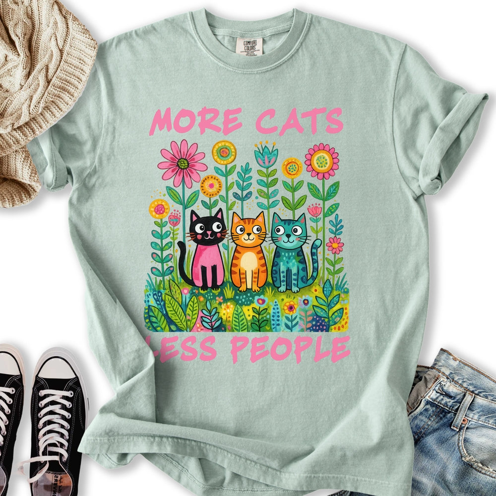 More Cats Folk Art Relaxed Tee