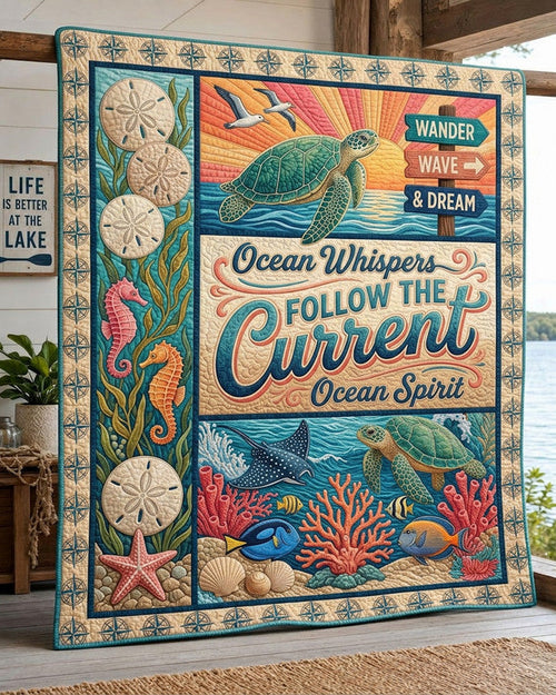 Echo Sea Quilt Blanket - Quilted Blanket by Wild and Way