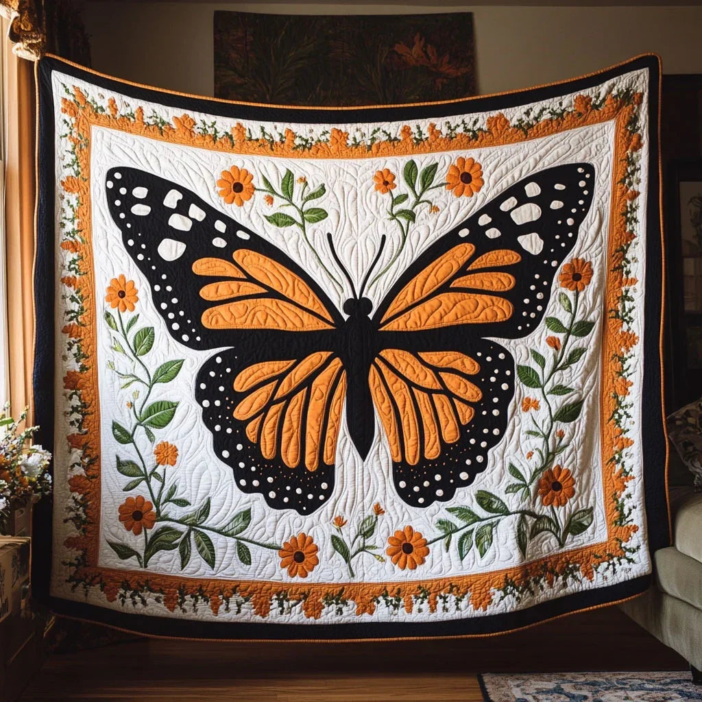 Eclipsed Monarch Quilt Blanket