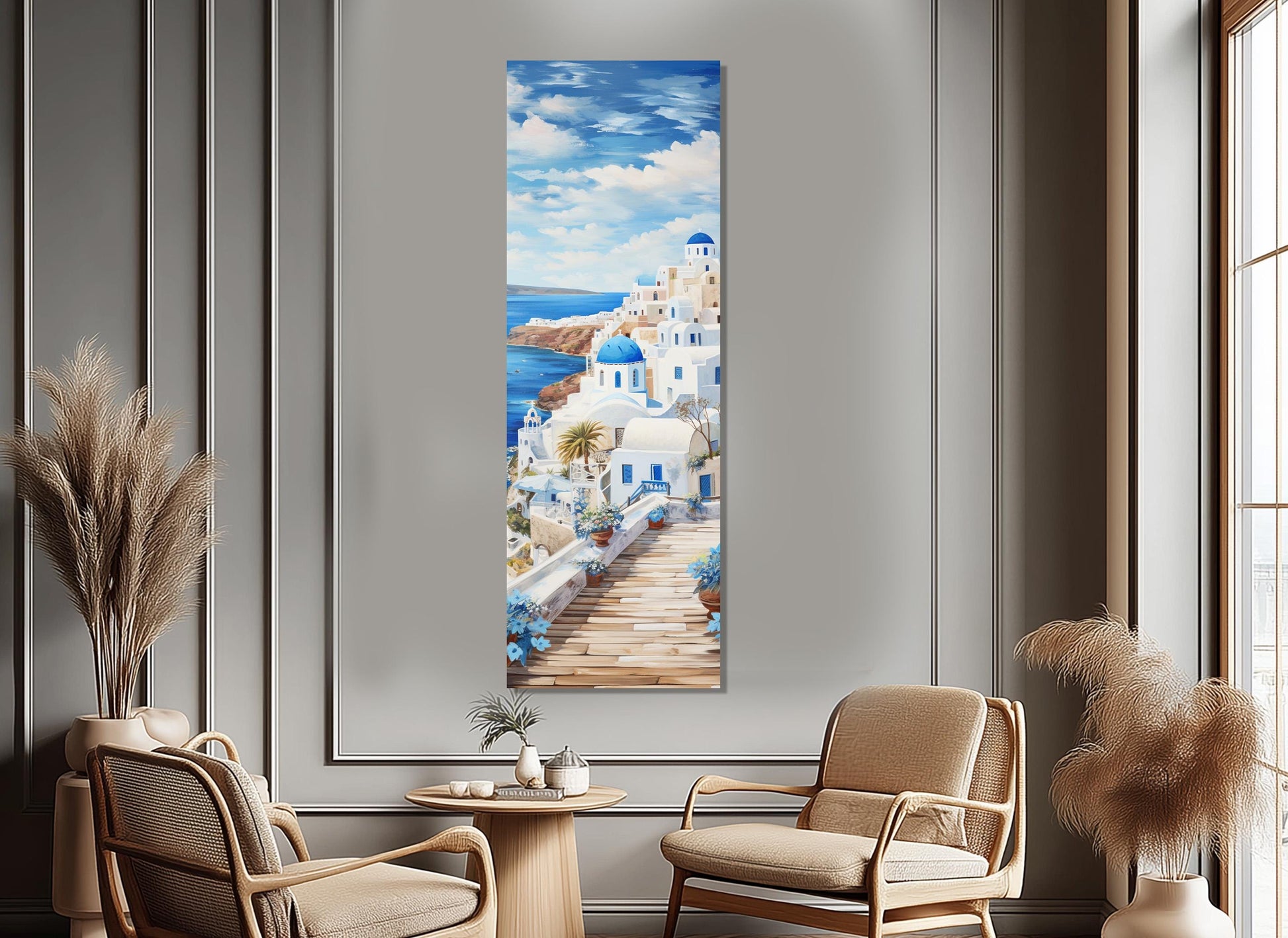 Santorini Canvas Print - Abstract Greece Wall Art | Framed & Ready to Hang