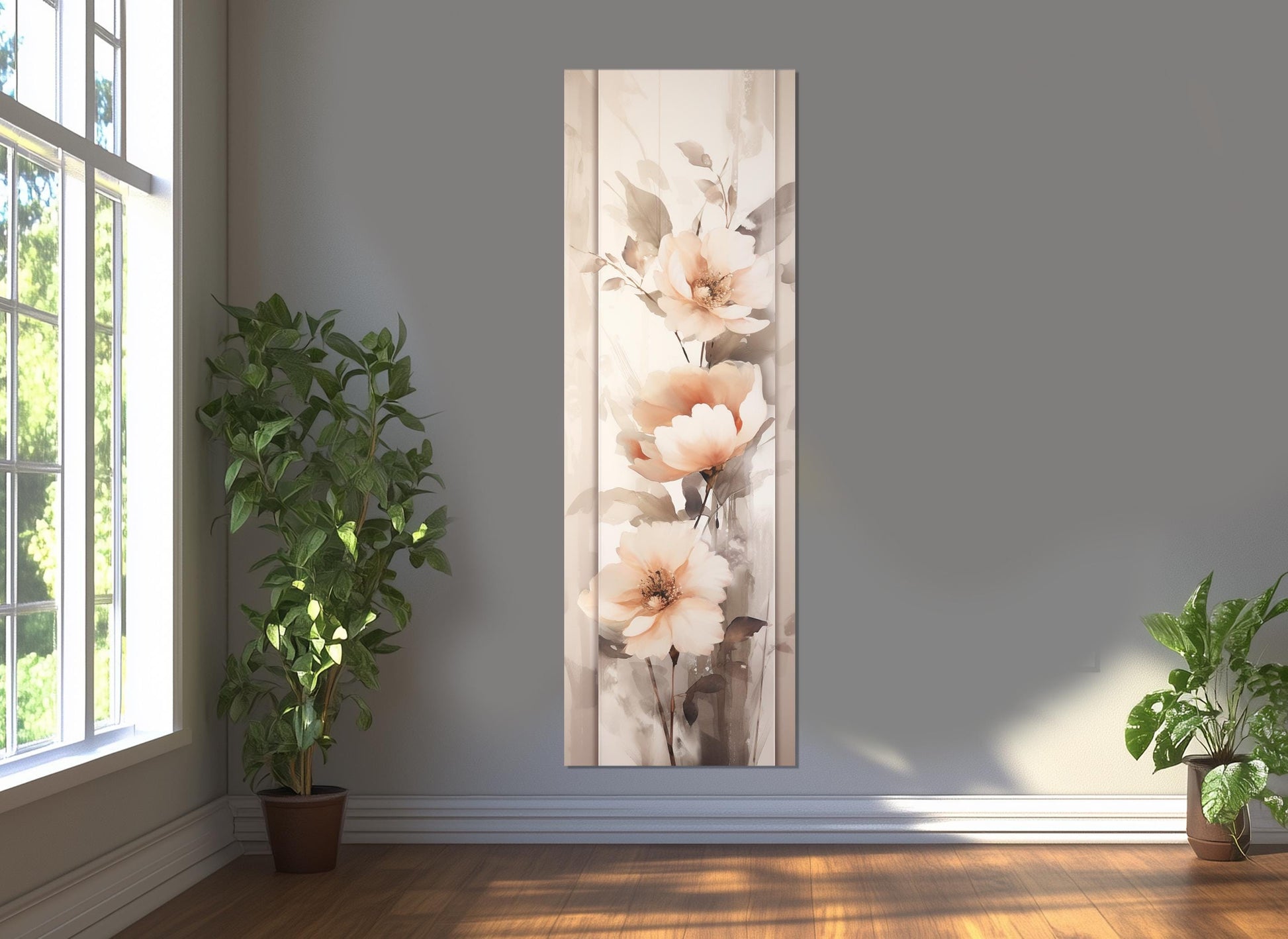 Peony Flowers Canvas Print – Large Floral Wall Art | Soft Tones Peonies Poster