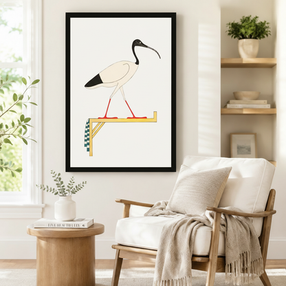 Egyptian Ibis Hieroglyphic Canvas Art Wall Art