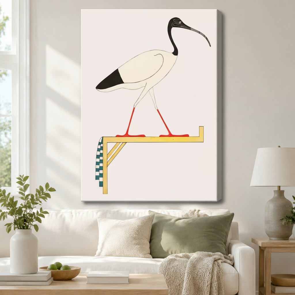 Egyptian Ibis Hieroglyphic Canvas Art Wall Art