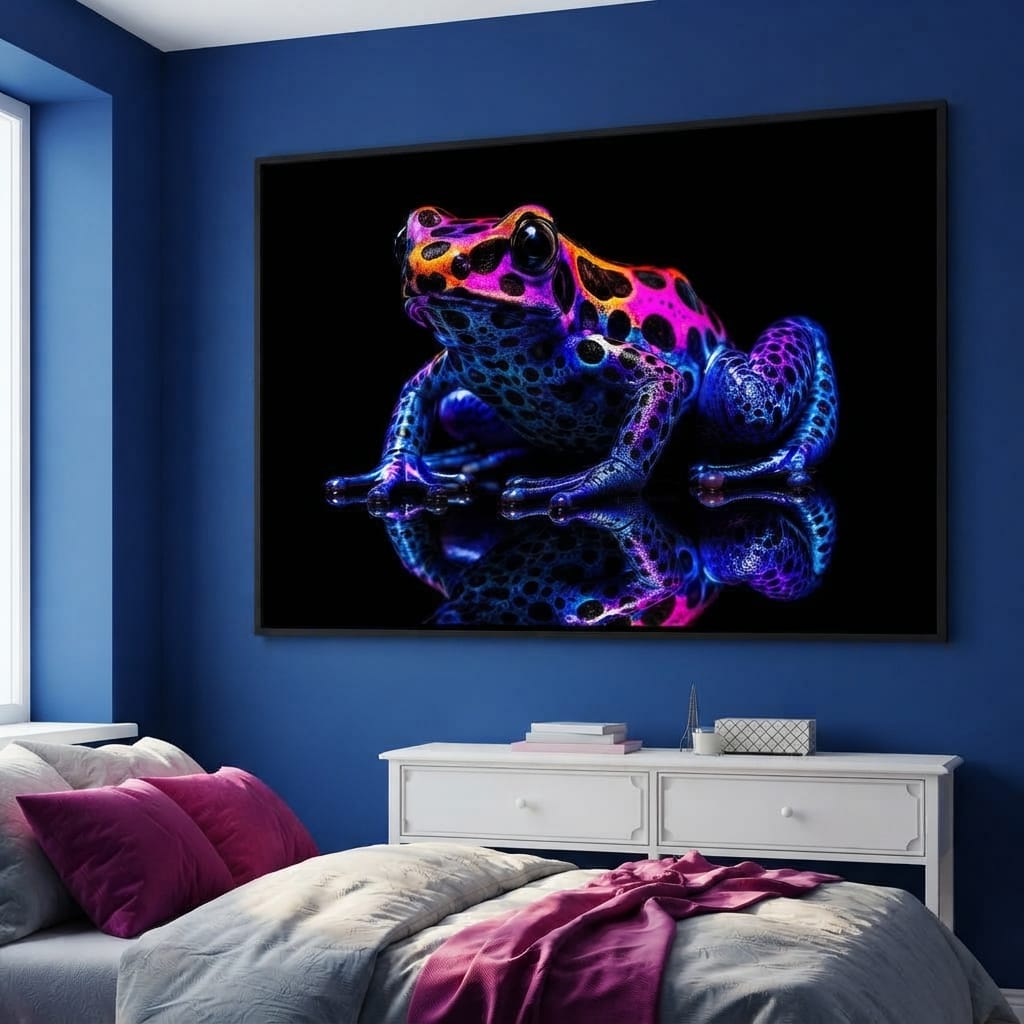 Electric Dart Frog Canvas Wall Art