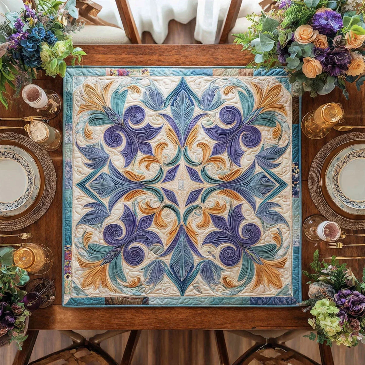 Elegant Era Quilted Table Topper