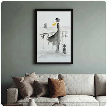 Elegant Lady by the Sea Canvas Wall Art