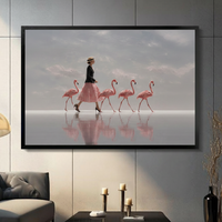 Elegant Flamingo Walk Canvas Art Wall Art