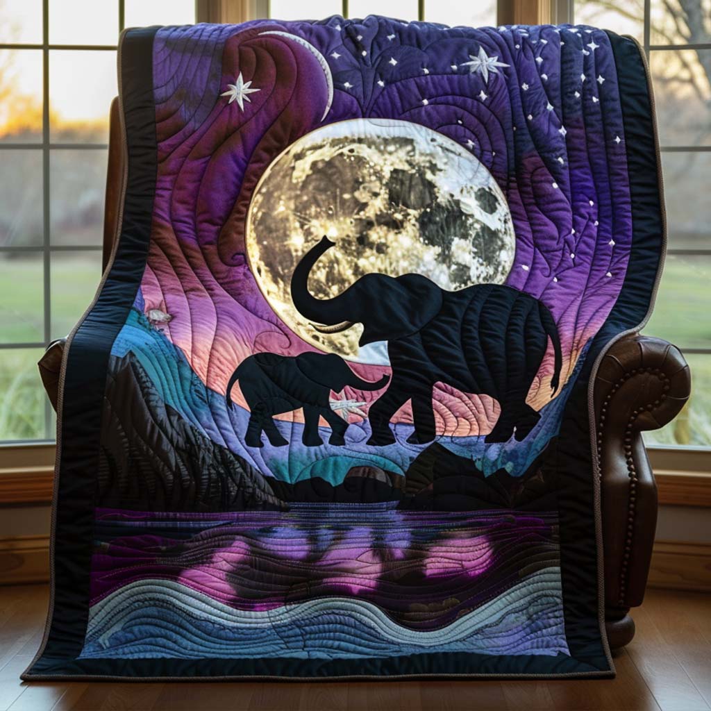 Elephant Charm Quilt Blanket - Quilted Blanket by Wild and Way