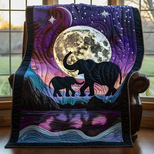 Elephant Charm Quilt Blanket - Quilted Blanket by Wild and Way
