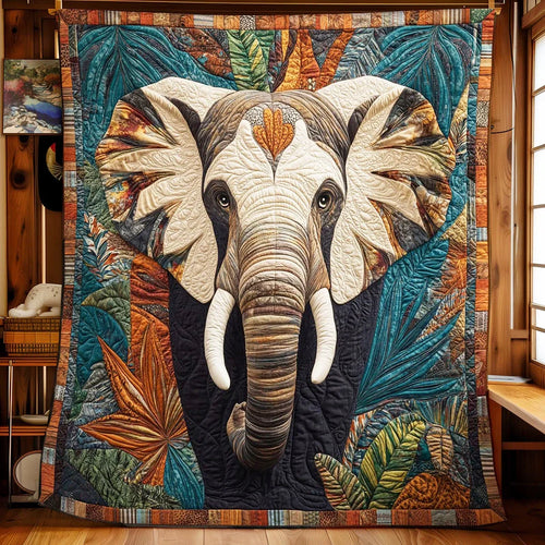 Elephant Forest Quilt Blanket