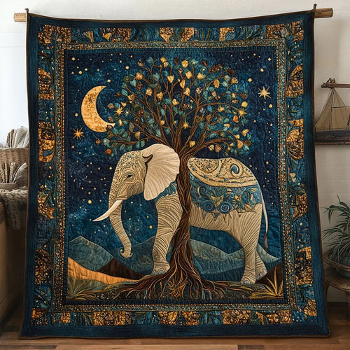 Elephant Forest Quilt Blanket