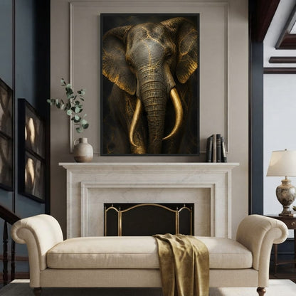 Elephant Gilded Wisdom Canvas Wall Art