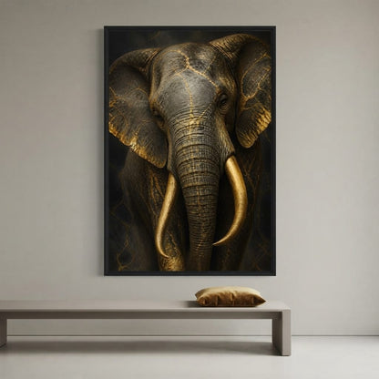 Elephant Gilded Wisdom Canvas Wall Art