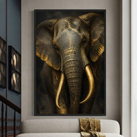 Elephant Gilded Wisdom Canvas Wall Art