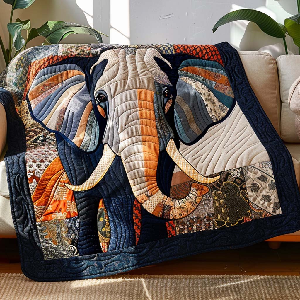 Elephant Glow Quilt Blanket - Quilted Blanket by Wild and Way
