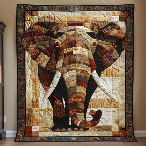Elephant Haven Quilt Blanket - Quilted Blanket by Wild and Way