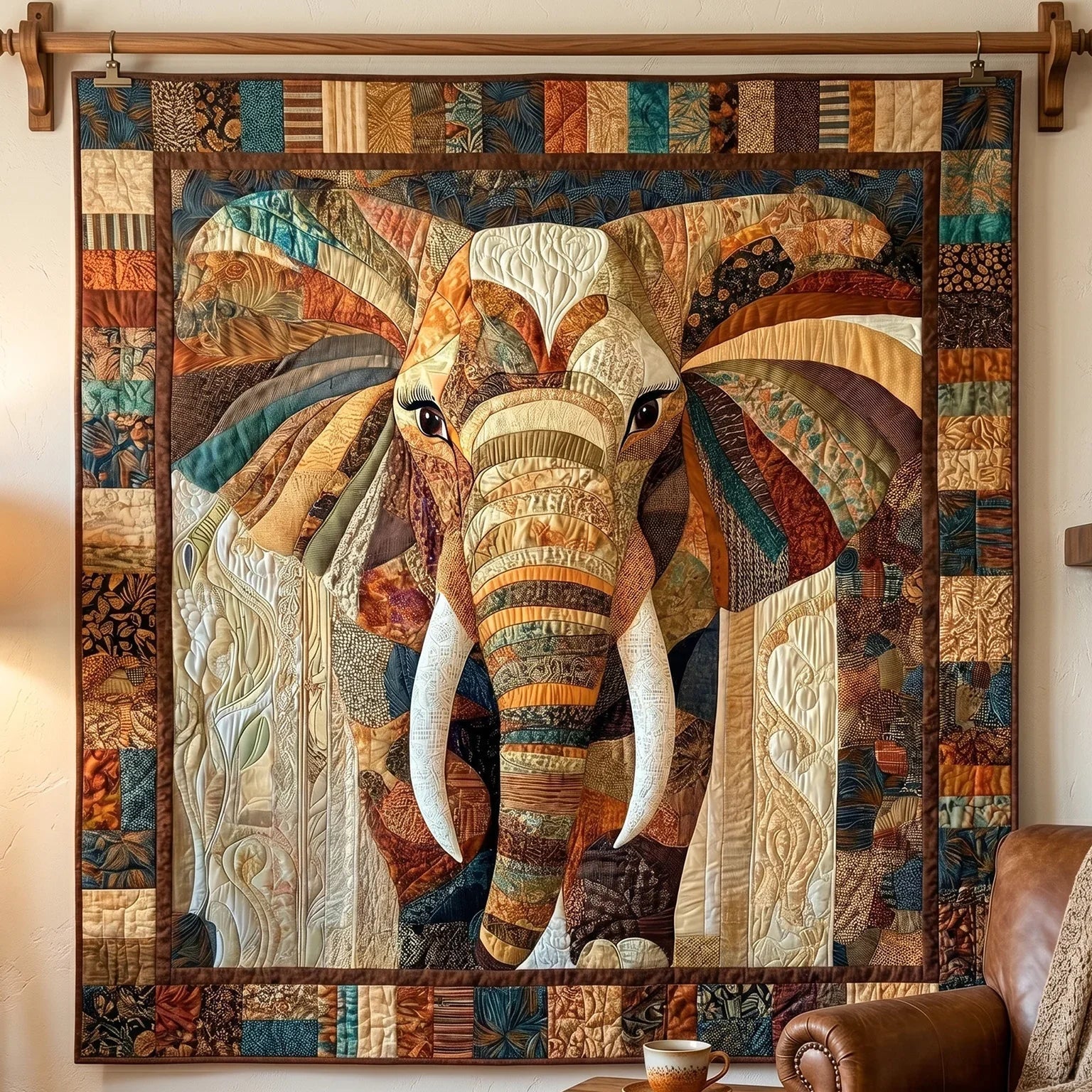 Elephant Majesty Quilt Blanket - Quilted Blanket by Wild and Way