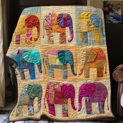 Elephant Parade Quilt Blanket