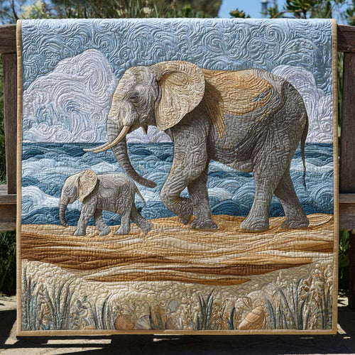 Elephant Plains Quilt Blanket - Quilted Blanket by Wild and Way