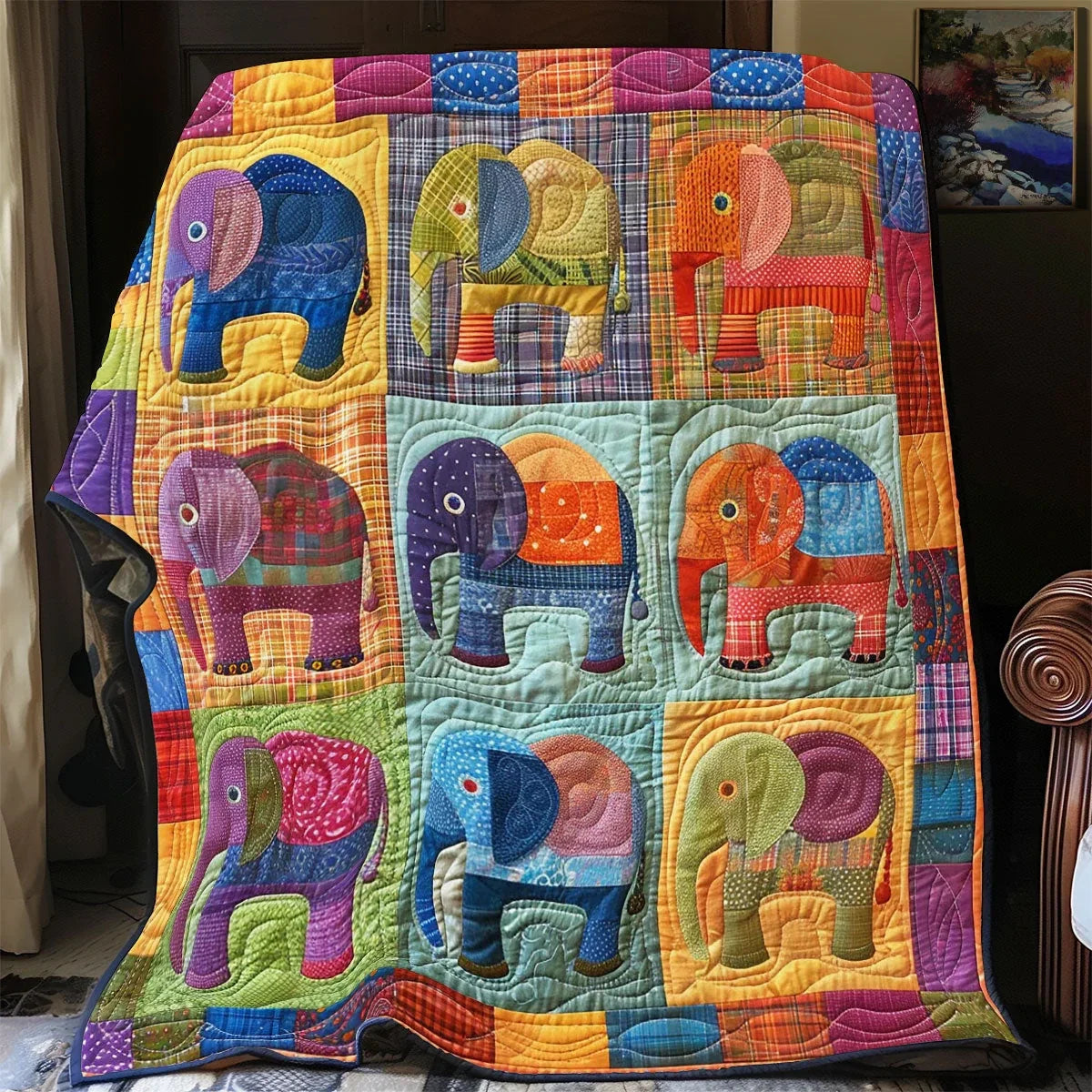 Elephant Quilt Quilt Blanket