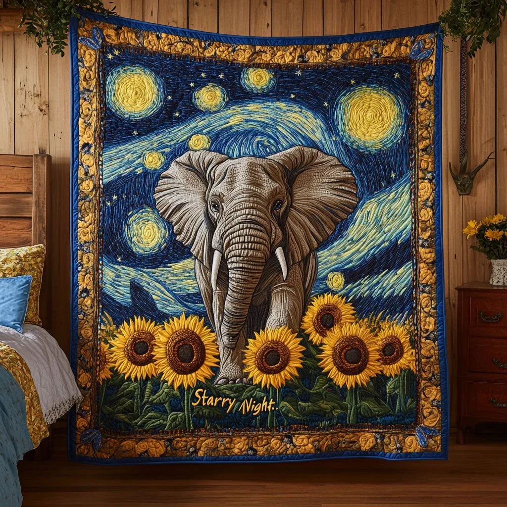 Elephant Story Quilt Blanket