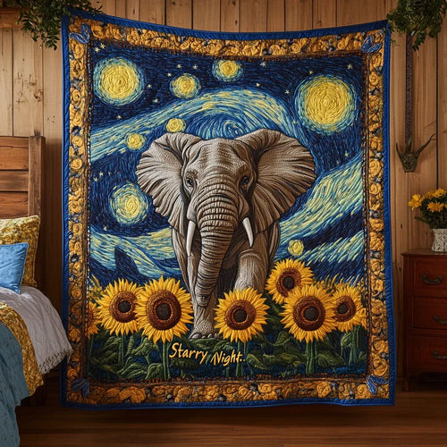 Elephant Story Quilt Blanket