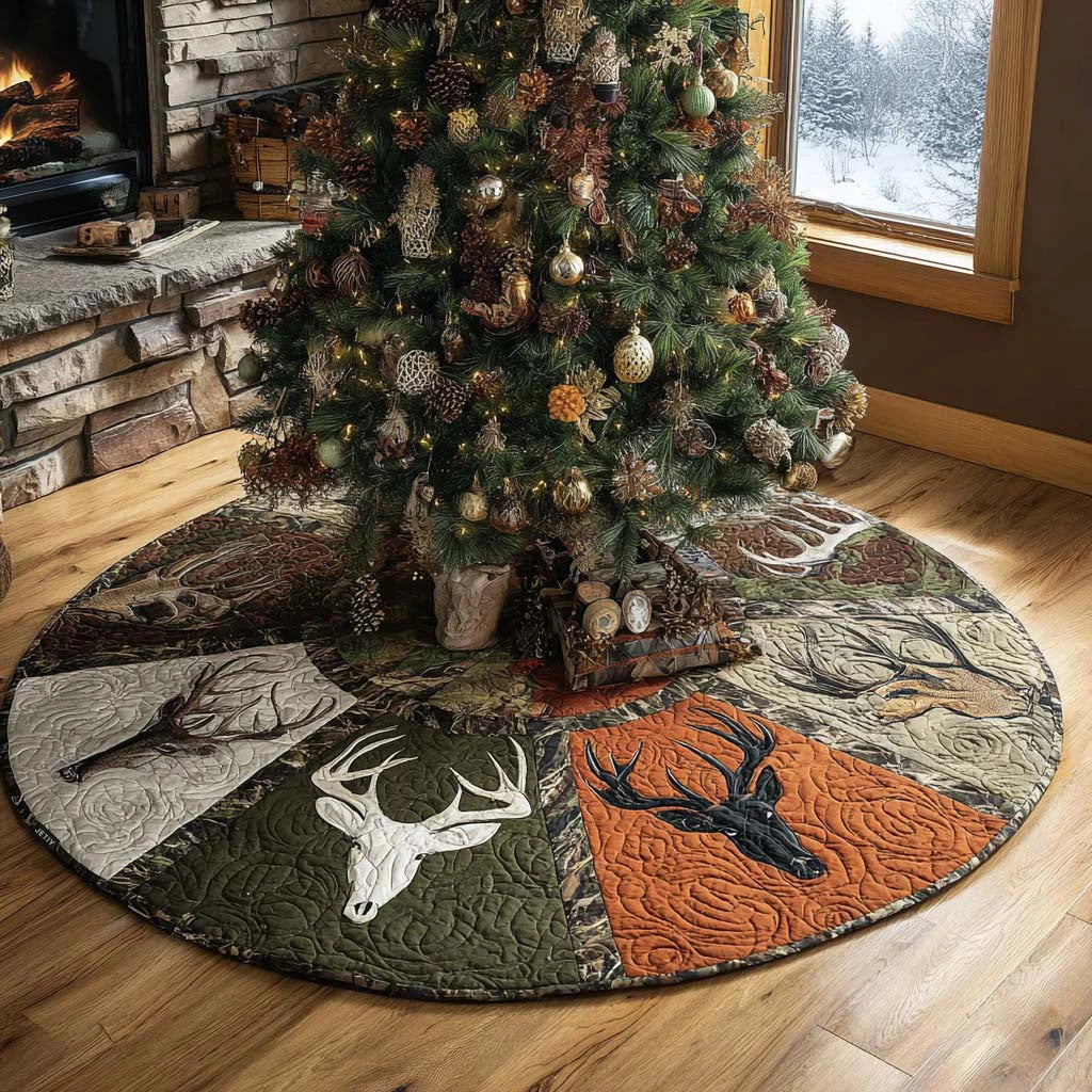 Elk Meadow Christmas Quilted Tree Skirt