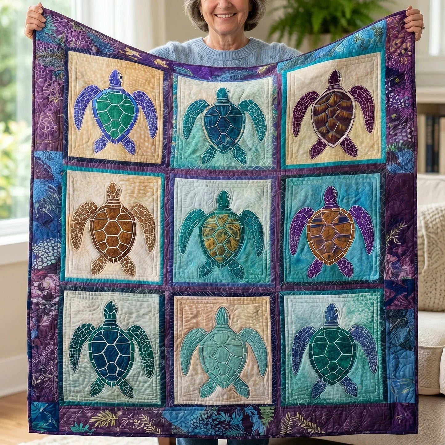 Emerald Carapace Quilt Blanket - Quilted Blanket by Wild and Way