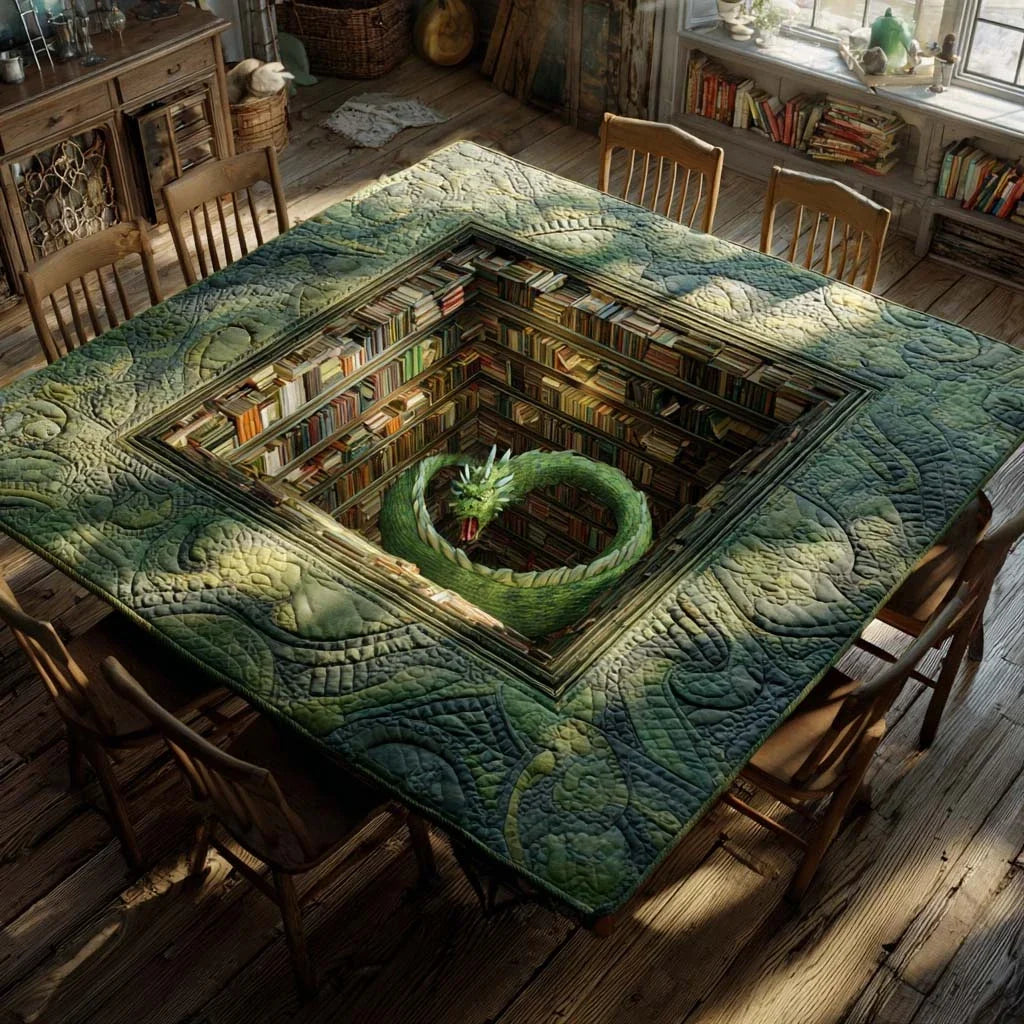 Emerald Coil Quilted Table Topper