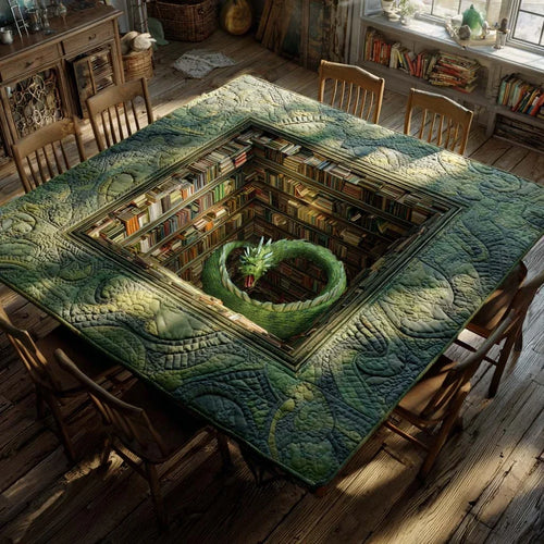Emerald Coil Quilted Table Topper