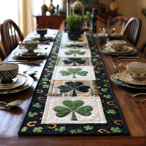 Emerald Daydream Quilted Table Runner
