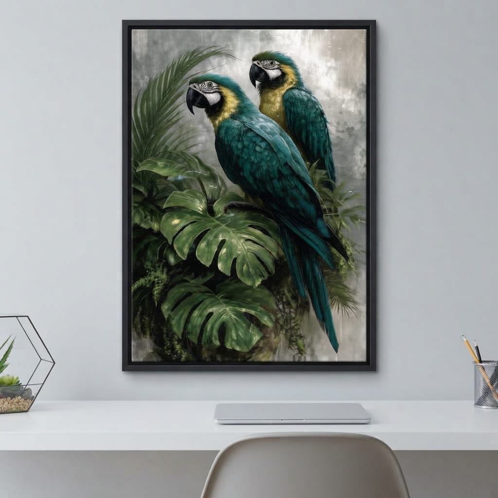 Emerald Jungle Guardians Canvas Wall Art
