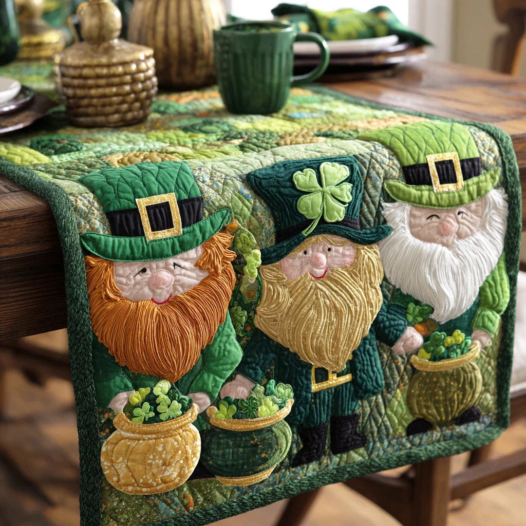 Emerald Leprechaun Quilted Table Runner