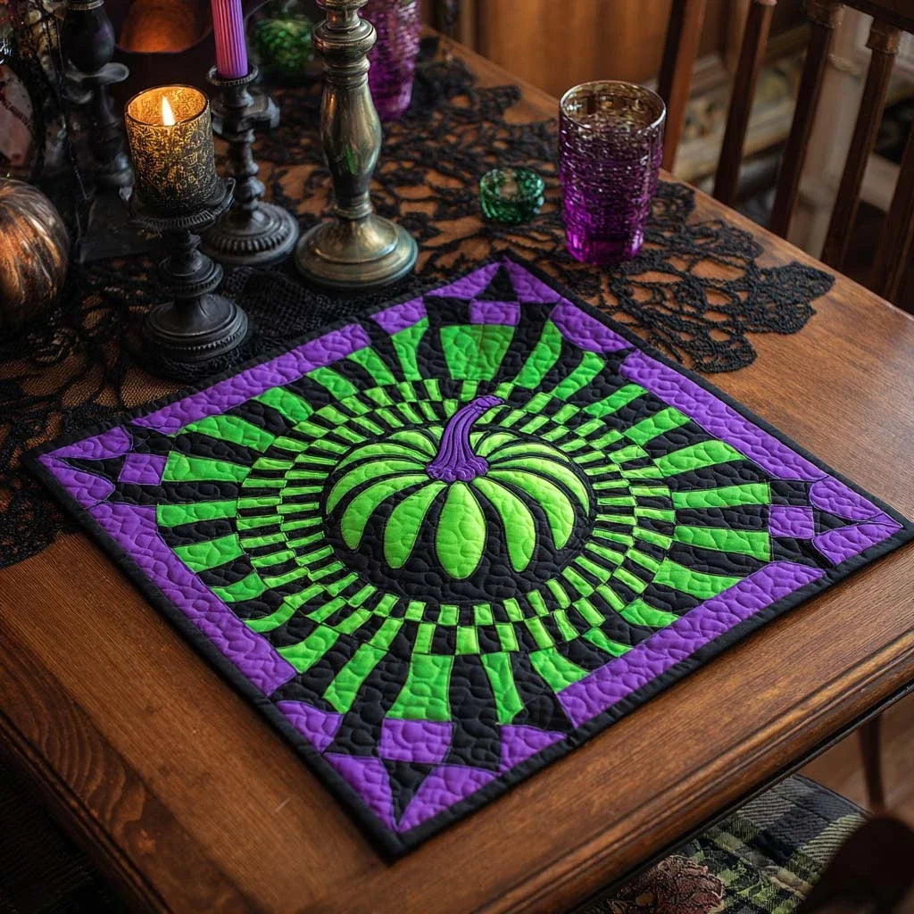 Enchanted Gourd Quilted Table Topper
