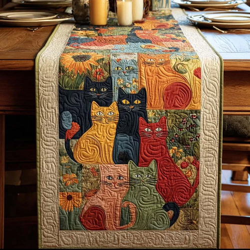 Enchanted Meow Quilted Table Runner
